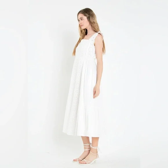 English Factory Eyelet Midi Dress White NWT Midi